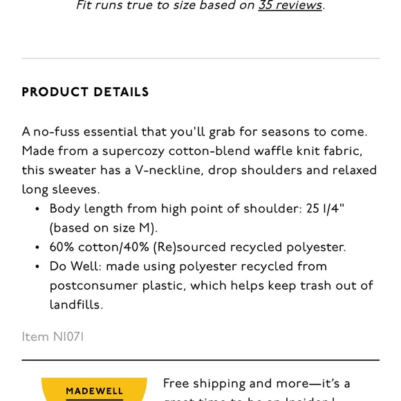 Waffle Knit V-Neck Long-Sleeve Sweater - Picture 2 of 7